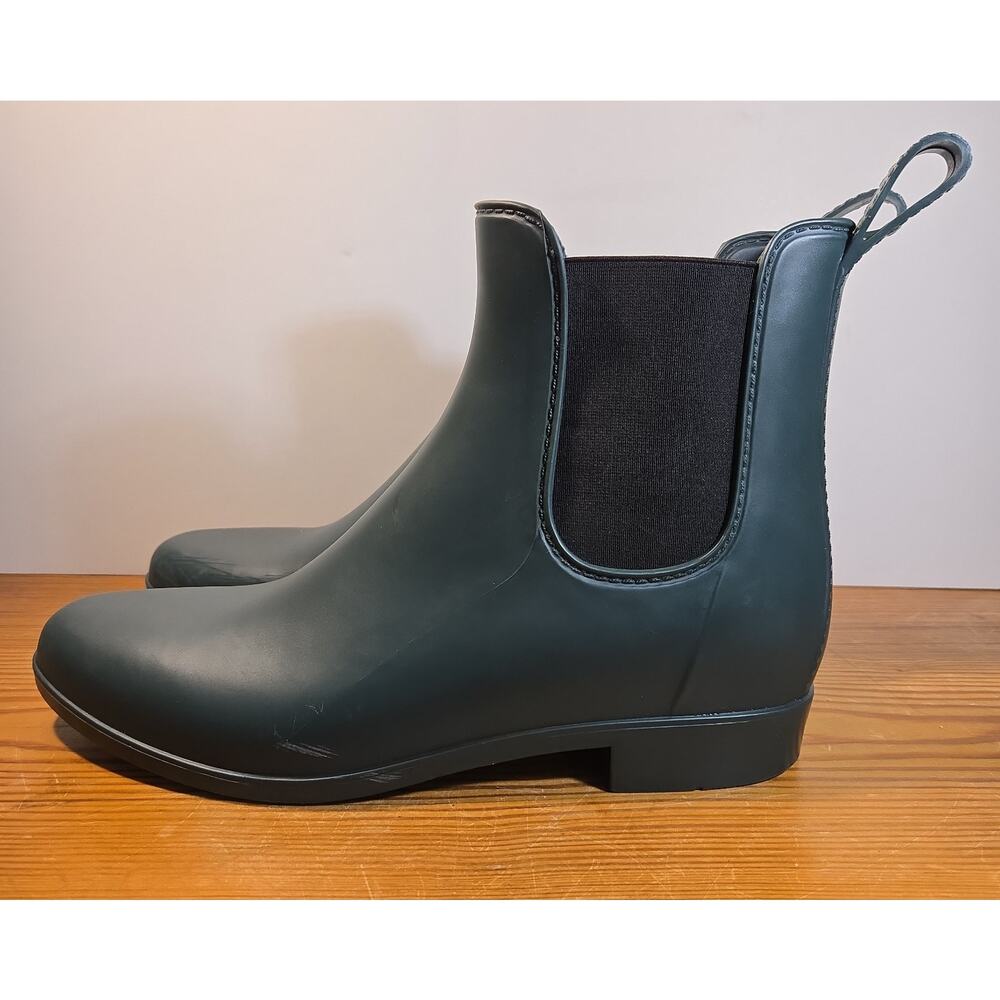 J CREW Mercantile Chelsea Womens 10 Green Rain Boots Ankle Waterproof - Picture 1 of 7